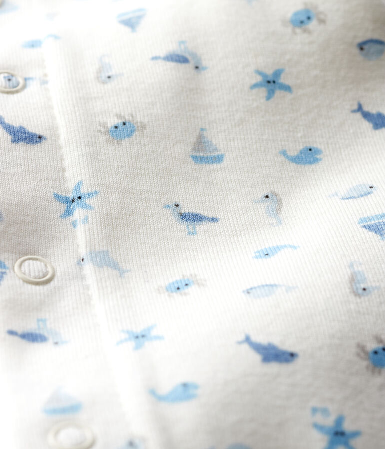 Bodyjama sin pies para beb&eacute; de punto blanco/multicolor