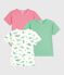 Juego de 3 camisetas infantiles de algodón de manga corta con dinosaurios variante 1