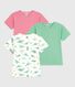 Juego de 3 camisetas infantiles de algodón de manga corta con dinosaurios