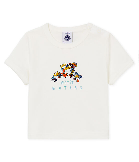 Camiseta manga corta con motivos para bebé niño blanco MARSHMALLOW