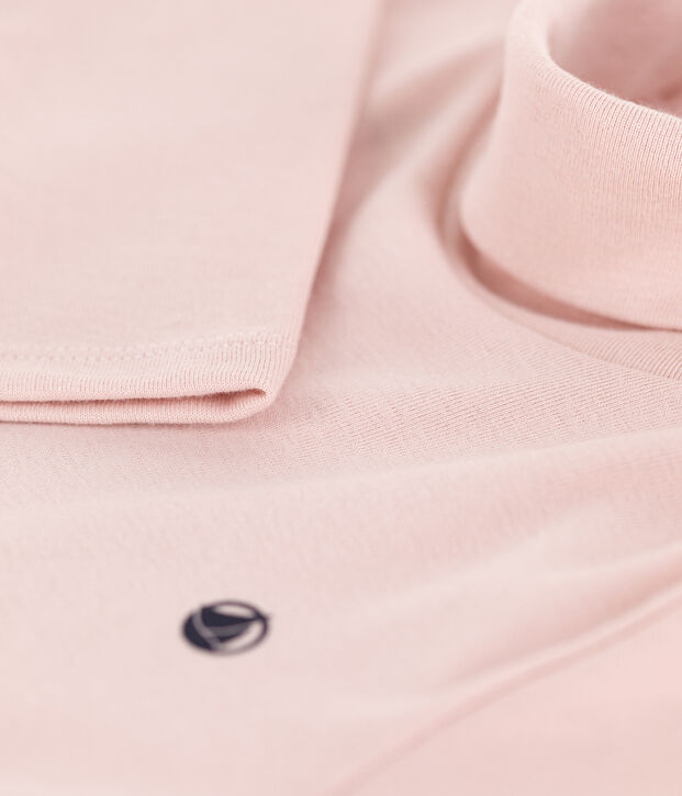 Prenda de cuello cisne de algod&oacute;n de ni&ntilde;a/ni&ntilde;o rosa