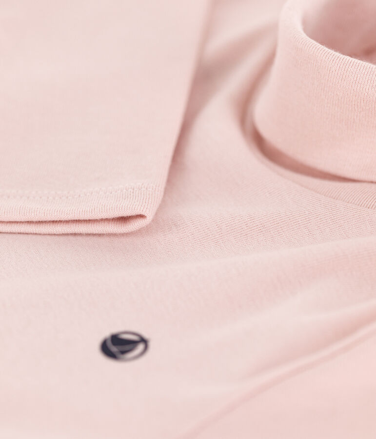 Prenda de cuello cisne de algod&oacute;n de ni&ntilde;a/ni&ntilde;o rosa