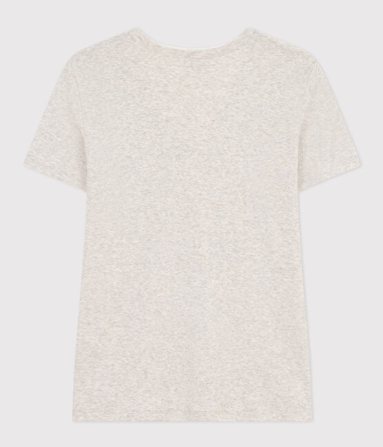 Camiseta La Icónica lisa de algodón con cuello de pico para mujer gris BELUGA CHINE