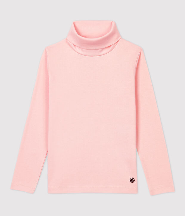 Prenda de cuello de cisne de algod&oacute;n de ni&ntilde;a/ni&ntilde;o rosa