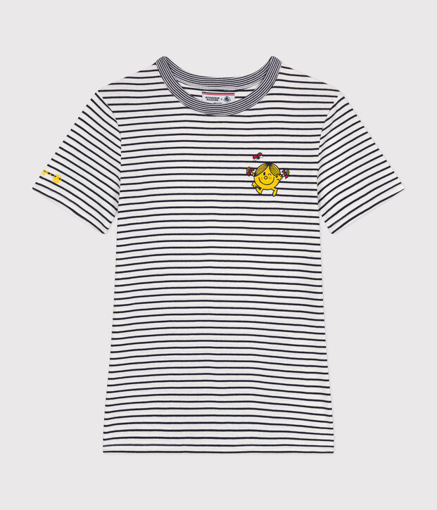 Camiseta L'Iconique Monsieur Madame de algod&oacute;n de mujer blanco/azul