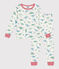 Pijama infantil de algodón con estampado de dinosaurios blanco MARSHMALLOW/blanco MULTICO