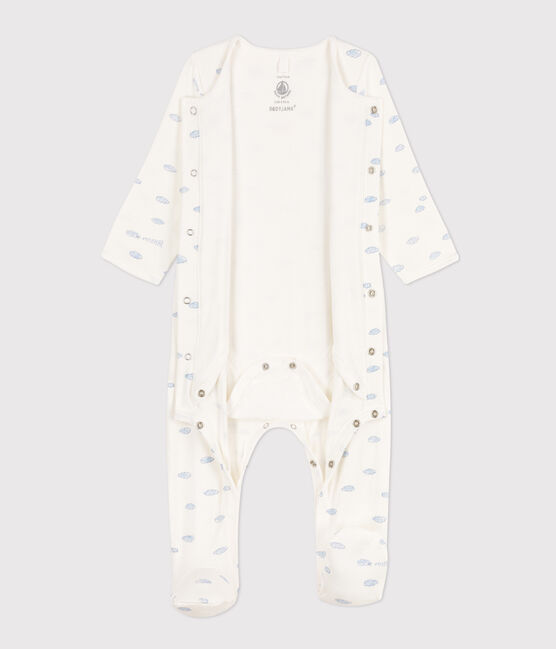 Bodyjama de túbico con nubes blanco MARSHMALLOW/blanco MULTICO