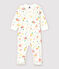 Pijama enterizo con pies desmontables de algodón de bebé niña blanco MARSHMALLOW/blanco MULTICO