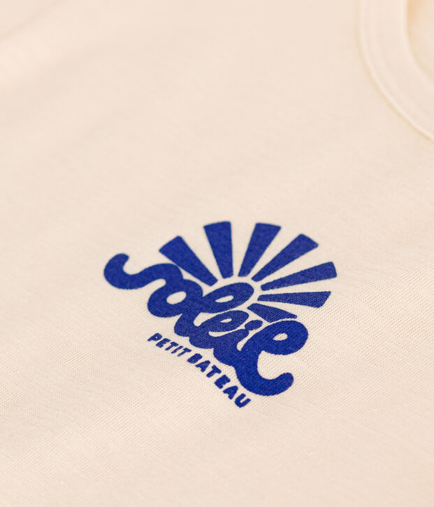 Camiseta de manga corta de jersey flameado para beb&eacute; crudo
