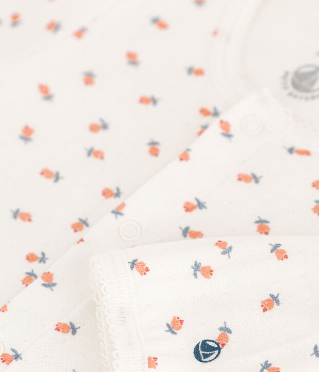Bodyjama de t&uacute;bico con flores blanco/multicolor