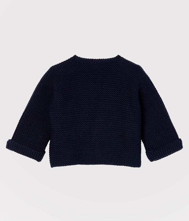 C&aacute;rdigan de punto de beb&eacute; de algod&oacute;n org&aacute;nico azul