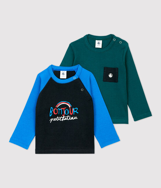 Juego de 2 camisetas de algodón de bebé. variante 2