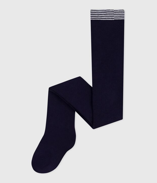 Leotardos lisos de algod&oacute;n para beb&eacute; azul