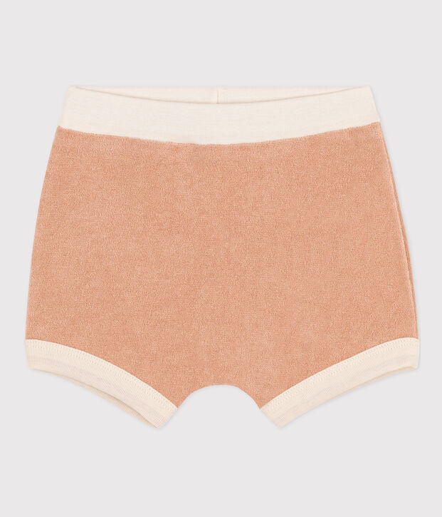 Shorts de rizo para beb&eacute; beige