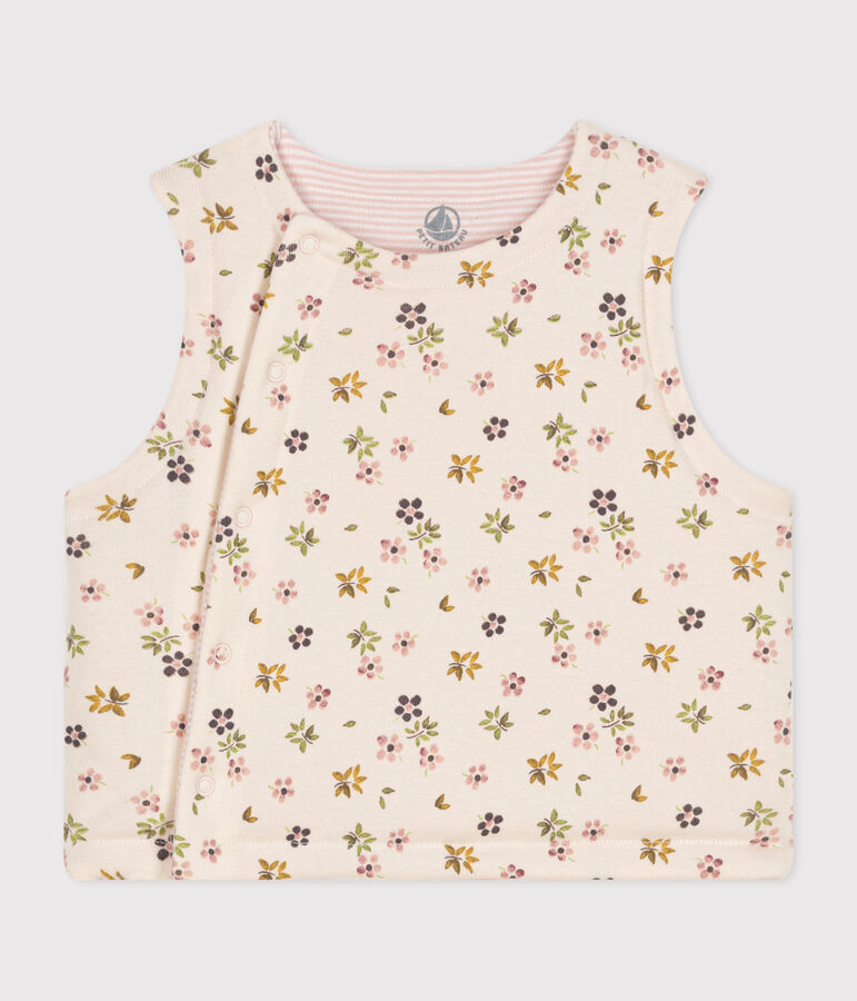 CHALECO REVERSIBLE DE ALGOD&Oacute;N PARA BEB&Eacute; crudo/marron