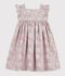 Vestido infantil sin mangas de algod&oacute;n con estampado de flores azul/multicolor