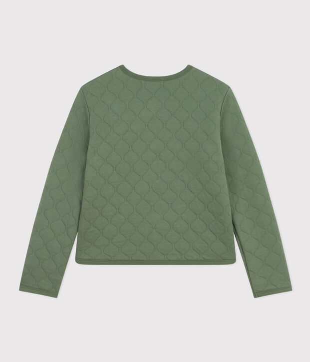 C&aacute;rdigan de t&uacute;bico acolchado para mujer verde