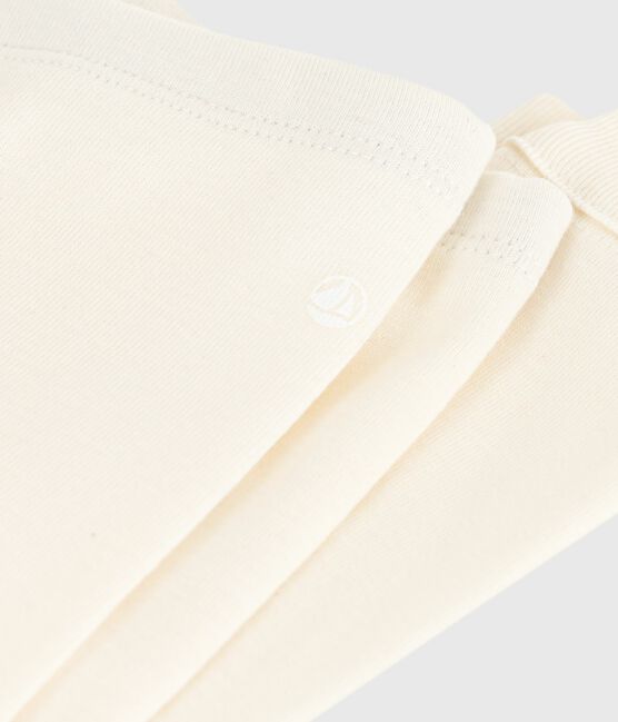 Leggings lisos de algodón para bebé crudo MILK