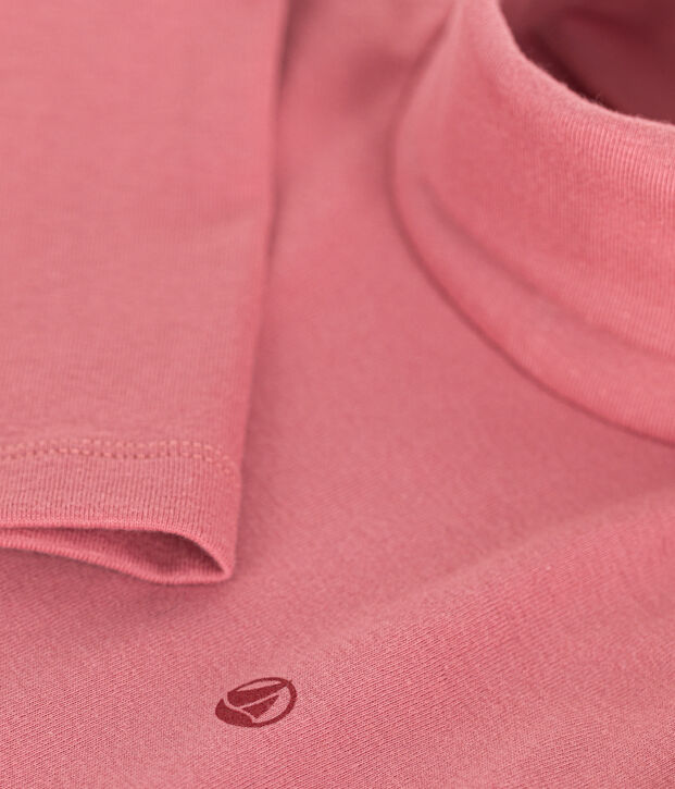 Camiseta de cuello alto de algod&oacute;n para ni&ntilde;o/a rosa