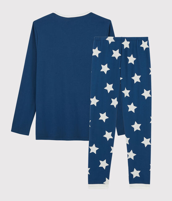 Pijama con estrellas unisex de punto azul MAJOR/blanco ECUME