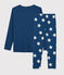 Pijama con estrellas unisex de punto azul MAJOR/blanco ECUME