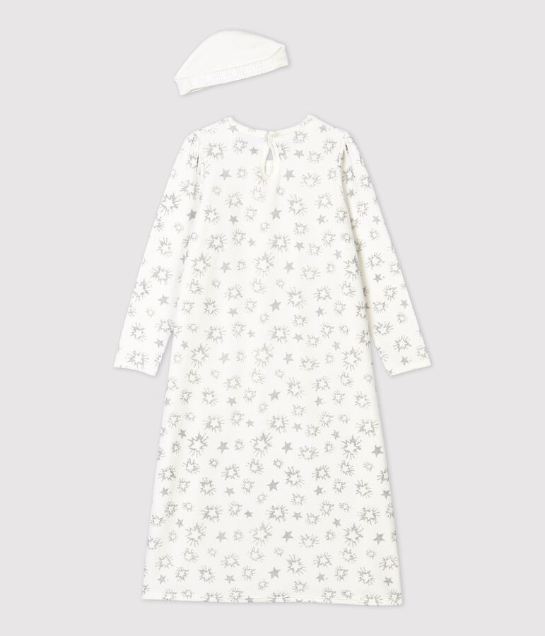 Camis&oacute;n de princesa de ni&ntilde;a de terciopelo blanco/gris