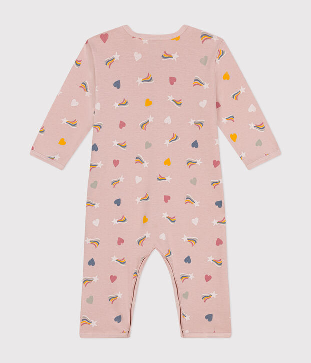 Pijama sin pies de algod&oacute;n con estampado para beb&eacute; rosa/multicolor