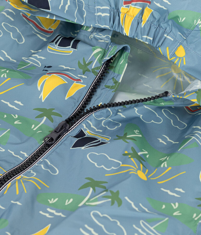 Cortavientos de material reciclado para ni&ntilde;o/ni&ntilde;a azul/multicolor