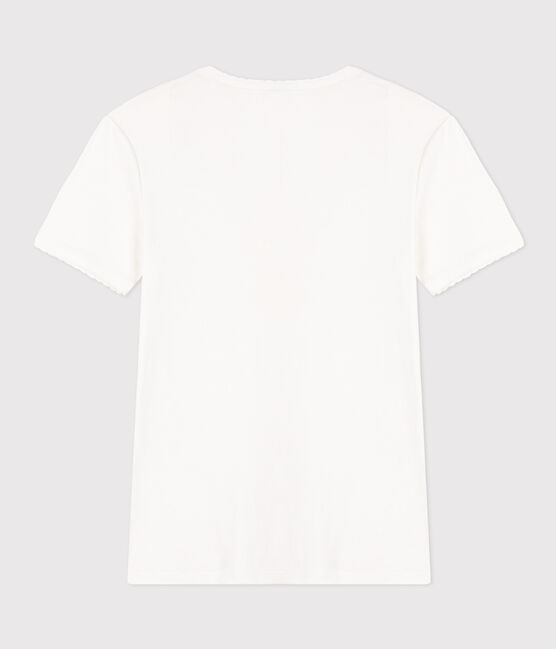 Camiseta L'ICONIQUE de algodón de punto cocotte para mujer blanco ECUME