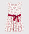 Vestido de manga corta de popelina de niña blanco MARSHMALLOW/rojo TERKUIT