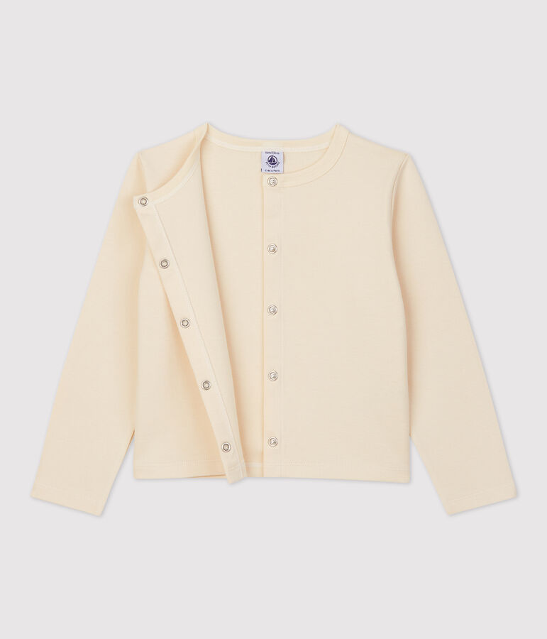 C&aacute;rdigan de algod&oacute;n de ni&ntilde;a crudo