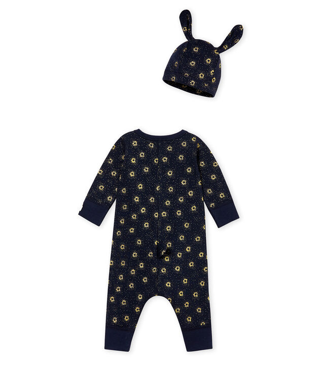 Pelele y gorrito para beb&eacute; ni&ntilde;o azul/amarillo