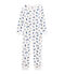 Buzo largo unisex de toalla de rizo picada muy cálido blanco MARSHMALLOW/azul MAJOR