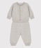 Conjunto de 2 prendas de bebé de tejido de punto de lana y algodón gris BELUGA CHINE