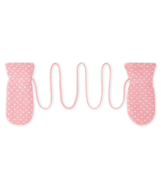 Manopla para bebé unisex con forro polar rosa CHARME/blanco MARSHMALLOW