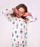 Pijama infantil de mulet&oacute;n con estampado de Navidad blanco/multicolor