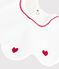 Babero de algod&oacute;n con corazones bordados para beb&eacute; blanco