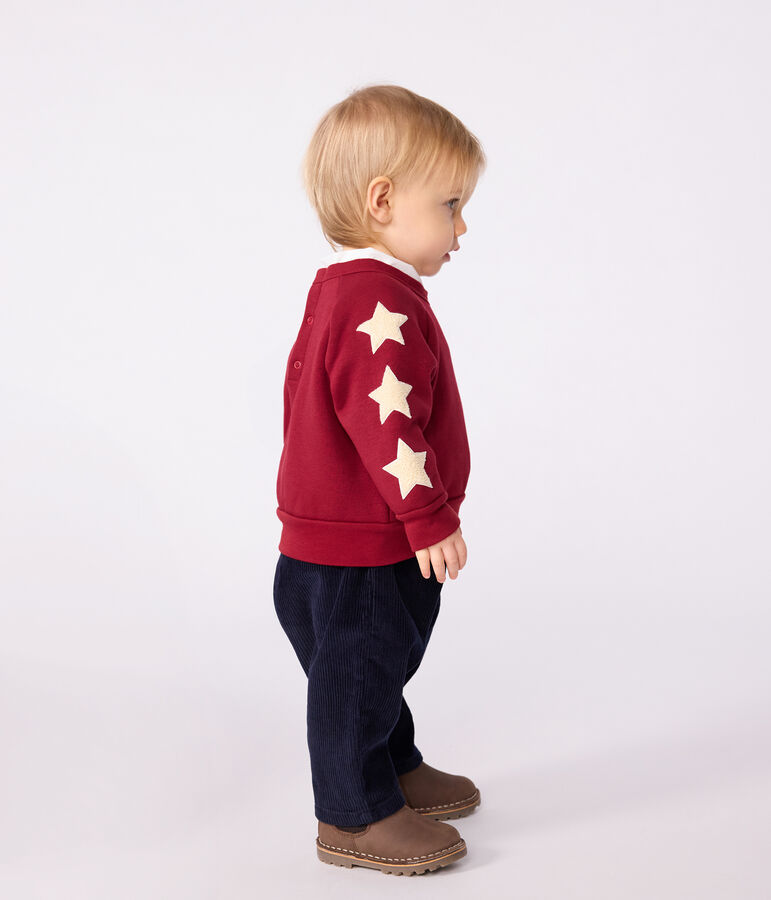 Sudadera de algod&oacute;n suave y c&aacute;lida con estampado de estrellas para beb&eacute; rojo