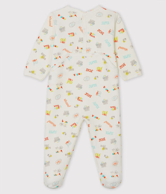 Pijama de muletón para bebé blanco MARSHMALLOW/blanco MULTICO