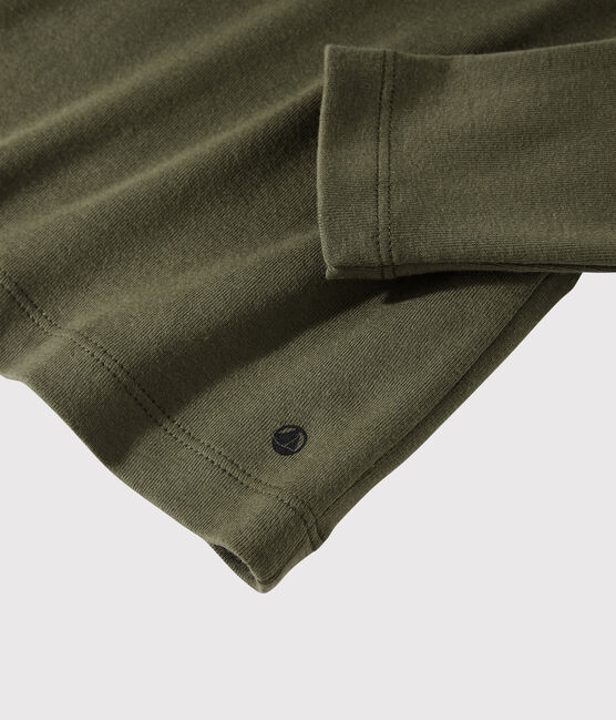 Prenda de cuello de cisne de algodón de niña/niño verde MILITARY