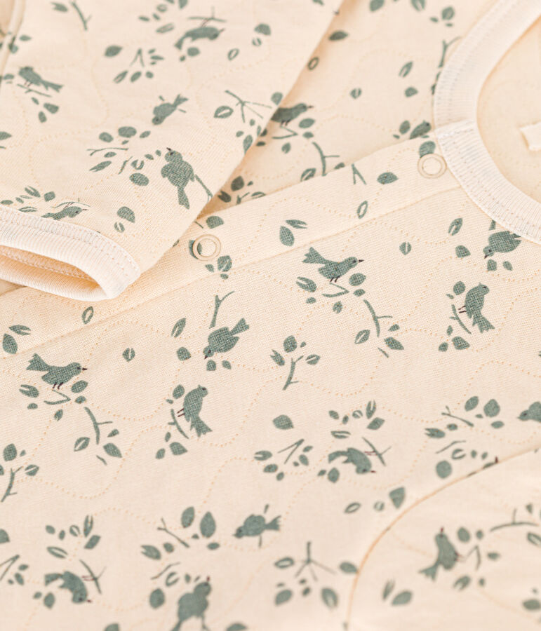 Mono largo para beb&eacute; de t&uacute;bico acolchado crudo/verde