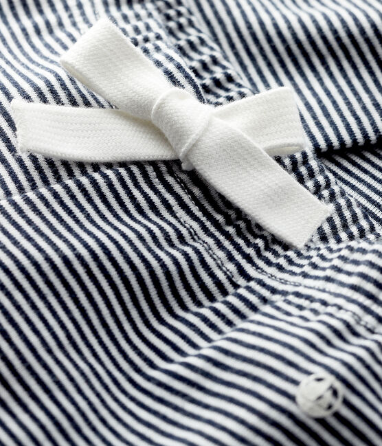 Pantalón mil rayas para bebé niña azul SMOKING/blanco MARSHMALLOW