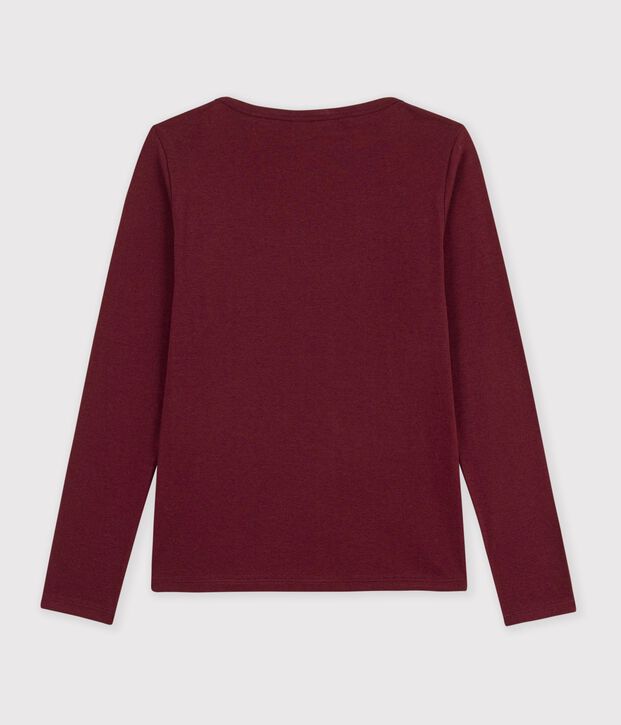 Camiseta de manga larga de algod&oacute;n con cuello almirante para mujer TRUFFE