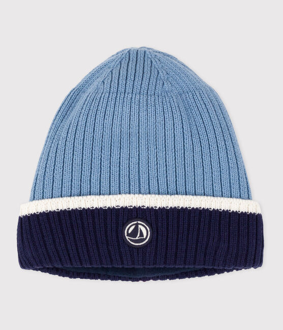Gorro infantil de punto tricotado con forro polar ADRIATIC/ MARSHMALLOW