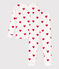 Pijama de algodón ajustado con corazones de niño/niña blanco MARSHMALLOW/rojo TERKUIT