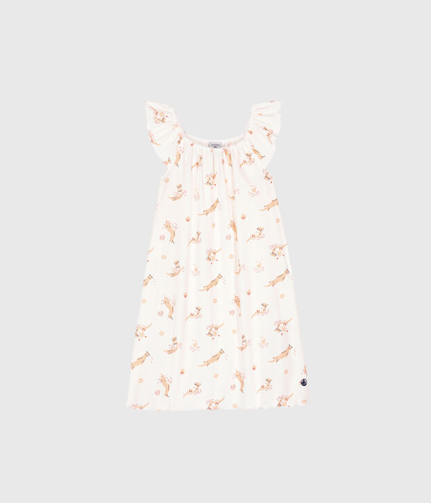 Chemise de nuit &agrave; manches courtes blanco/naranja/multicolor
