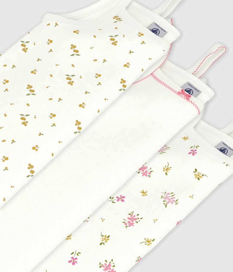 Juego de camisetas infantiles de tirantes de algod&oacute;n con estampado de flores multicolor