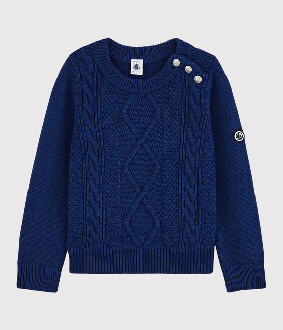 Jersey de lana y algodón para niño azul MAJOR