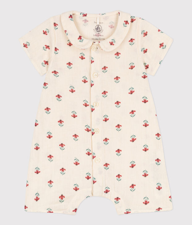 Mono estampado de gasa de algod&oacute;n para beb&eacute; crudo/multicolor