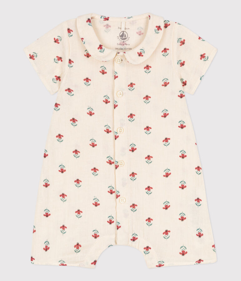 Mono estampado de gasa de algod&oacute;n para beb&eacute; crudo/multicolor